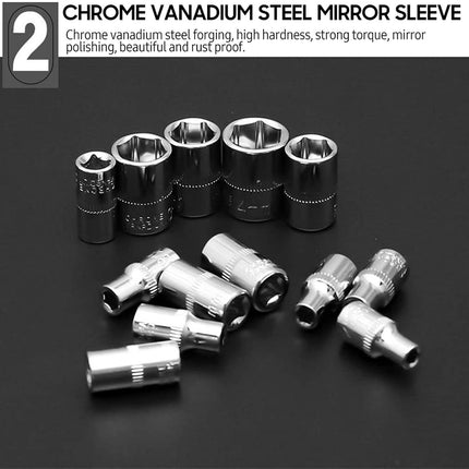 46PCS Ratchet Screwdriver Wrench Set For Home Garage Auto Repair Hand Tool Kit