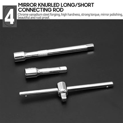 46PCS Ratchet Screwdriver Wrench Set For Home Garage Auto Repair Hand Tool Kit