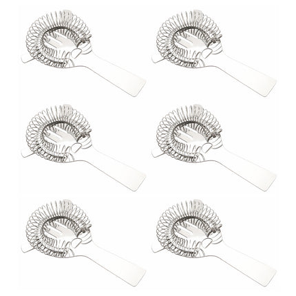 6 Pack Stainless Steel Hawthorne Cocktail Strainer Bar Ice Filter Bartender Tool