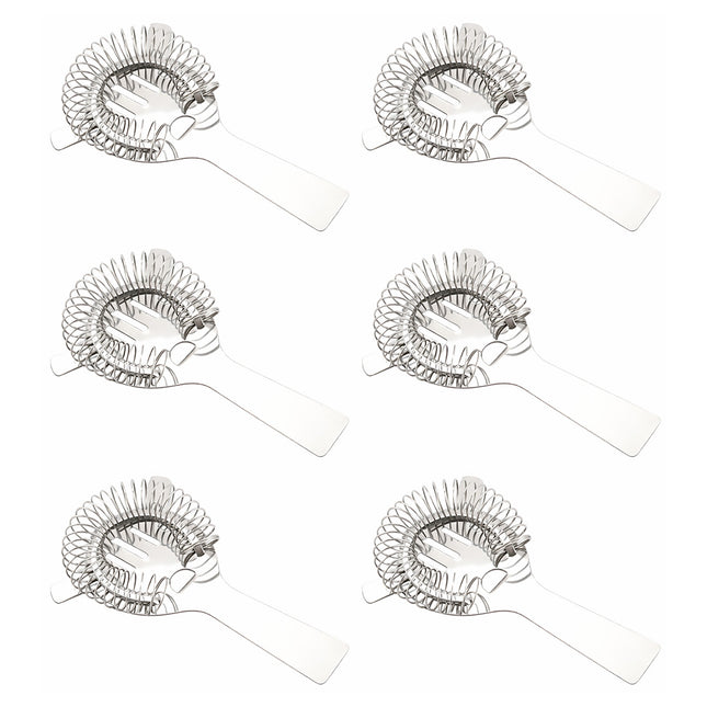 6 Pack Stainless Steel Hawthorne Cocktail Strainer Bar Ice Filter Bartender Tool