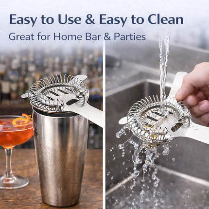 6 Pack Stainless Steel Hawthorne Cocktail Strainer Bar Ice Filter Bartender Tool