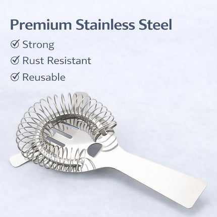 6 Pack Stainless Steel Hawthorne Cocktail Strainer Bar Ice Filter Bartender Tool