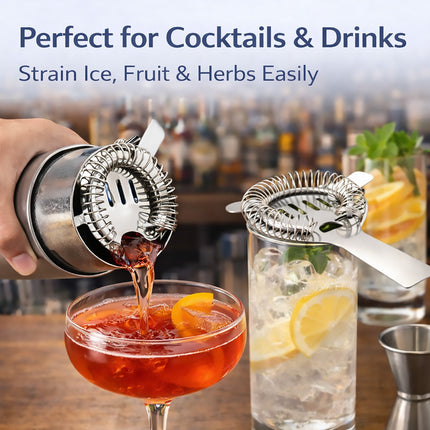 6 Pack Stainless Steel Hawthorne Cocktail Strainer Bar Ice Filter Bartender Tool