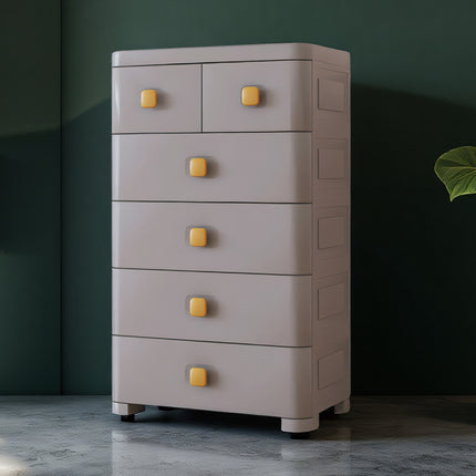 Plastic Multi Layer Drawer Cabinet Five Tier Bedroom Storage Organizer Space Saving