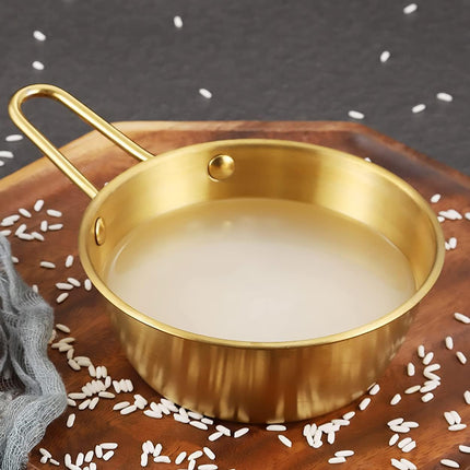 Stainless Steel Bowl With Handle Set 10 Pieces Gold 400ml Korean Condiment Dish