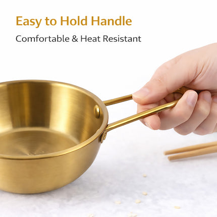 Stainless Steel Bowl With Handle Set 10 Pieces Gold 400ml Korean Condiment Dish