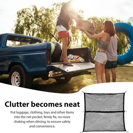 Truck Bed Cargo Net Heavy Duty Elastic Mesh Cover Accessories Durable Fixation