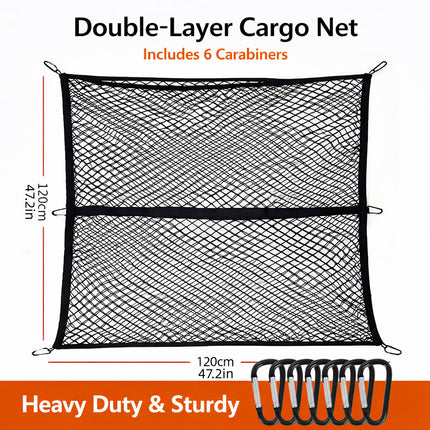 Truck Bed Cargo Net Heavy Duty Elastic Mesh Cover Accessories Durable Fixation