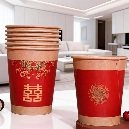 500PCS Printed Paper Coffee Cups for Wedding Water Hot Cold Decor