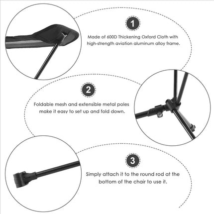 Portable Outdoor Chair Footrest Retractable Folding Lightweight Waterproof