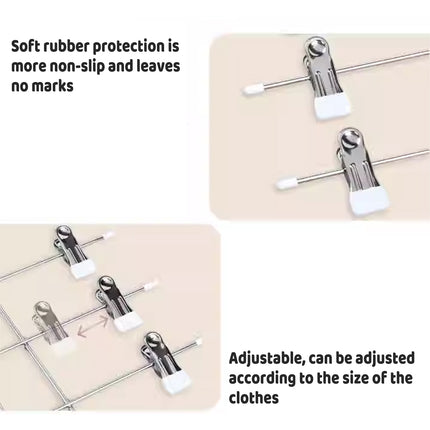 2PCS 6-Tier Pants Hanger Closet Organizer Skirt Hangers with Clips Space Saving