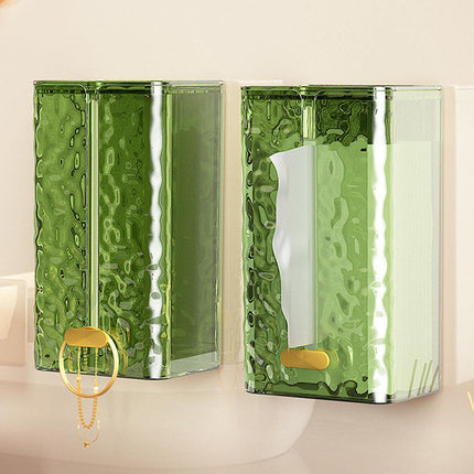 2pcs Wall Mounted Tissue Box Holder Suction Napkin Rack Paper Storage Organizer