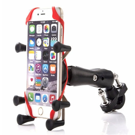 Universal Motorcycle Phone Holder Six Claw Mount Shockproof Silicone Grip Stand