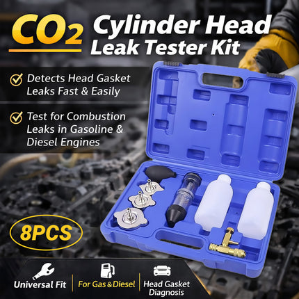 Cylinder Head Gasket Leak Tester Kit 8pcs CO2 Combustion for Petrol Diesel