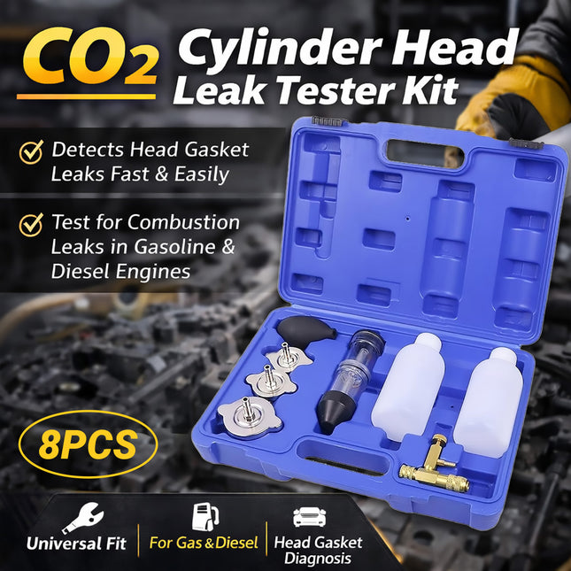 Cylinder Head Gasket Leak Tester Kit 8pcs CO2 Combustion for Petrol Diesel