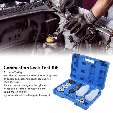 Cylinder Head Gasket Leak Tester Kit 8pcs CO2 Combustion for Petrol Diesel