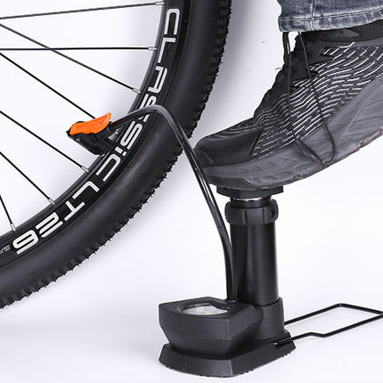 Foot Pedal Air Pump Mini Aluminium 160PSI Gauge Bike Motorcycle Car