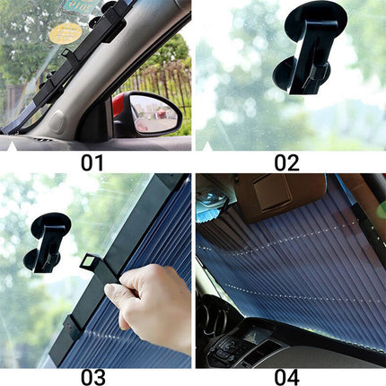 Retractable Folding Sunshade Car Curtain Blackout Window Shade Vehicle Sun Block