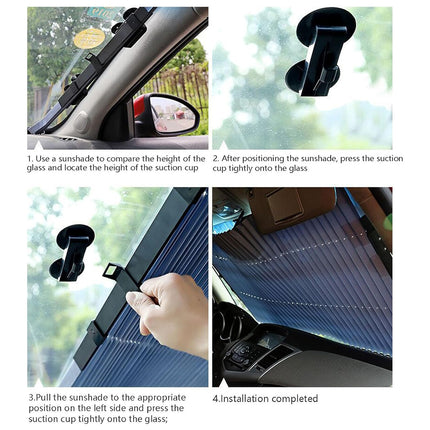 Retractable Folding Sunshade Car Curtain Blackout Window Shade Vehicle Sun Block