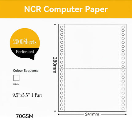 NCR Computer Paper 3 Choose Clear Printing Pure Wood Pulp Material Easy to Tear AU