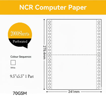 NCR Computer Paper 3 Choose Clear Printing Pure Wood Pulp Material Easy to Tear AU