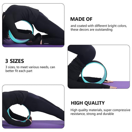 3PCS Yoga Wheel Pilates Set Non Slip For Back Stretching Yoga Pilates Fitness