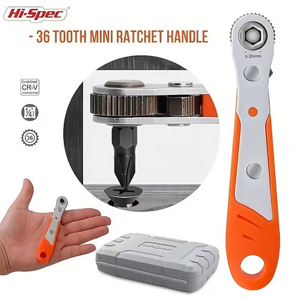 Screwdriver Bit Set 68pcs 1/4 inch 36 Tooth Mini Ratchet Multi Head Drive Kit