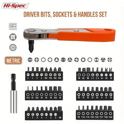 Screwdriver Bit Set 68pcs 1/4 inch 36 Tooth Mini Ratchet Multi Head Drive Kit