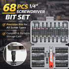 Screwdriver Bit Set 68pcs 1/4 inch 36 Tooth Mini Ratchet Multi Head Drive Kit