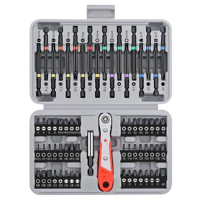 Screwdriver Bit Set 68pcs 1/4 inch 36 Tooth Mini Ratchet Multi Head Drive Kit