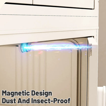 Plastic Multi Layer Foldable Storage Cabinet 5-Tier Dustproof for Home Organizer