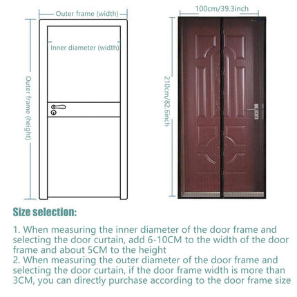 Vertical Stripe Magnetic Screen Door Curtain Anti Mosquito Bug Mesh Hands Free