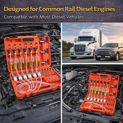 6-Cylinder Diesel Engine Common Rail Injector Nozzle Delivery Rate Tester Gauge