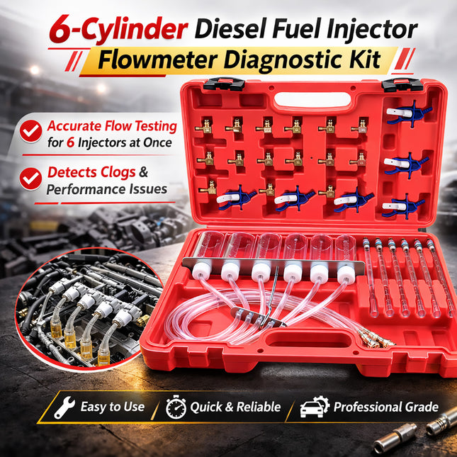 6-Cylinder Diesel Engine Common Rail Injector Nozzle Delivery Rate Tester Gauge