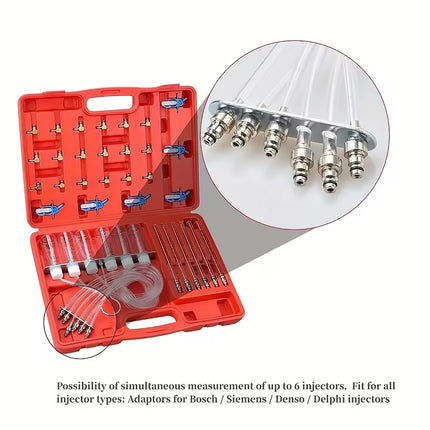 6-Cylinder Diesel Engine Common Rail Injector Nozzle Delivery Rate Tester Gauge
