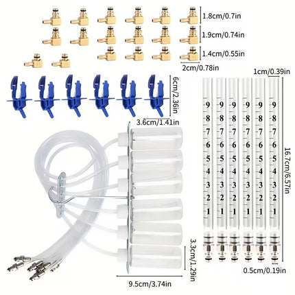 6-Cylinder Diesel Engine Common Rail Injector Nozzle Delivery Rate Tester Gauge