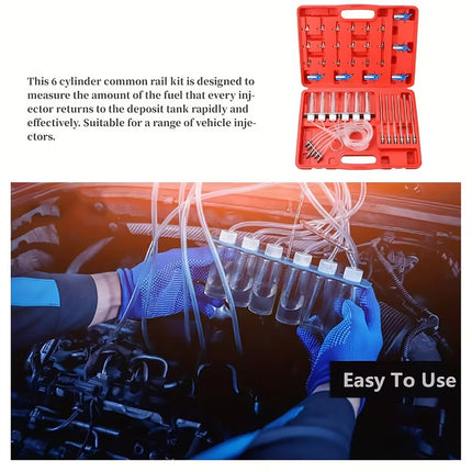 6-Cylinder Diesel Engine Common Rail Injector Nozzle Delivery Rate Tester Gauge