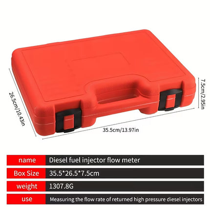 6-Cylinder Diesel Engine Common Rail Injector Nozzle Delivery Rate Tester Gauge