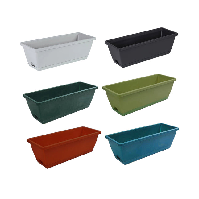 10pcs Flower Pots Plastic Garden Pot Planter Flower Rectangle Plant Pots Saucer