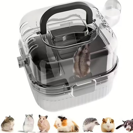 Portable Clear View Breathable Transparent Hamster Travel Carrier Transport Cage