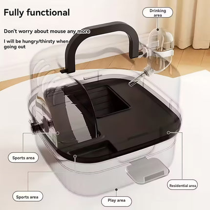 Portable Clear View Breathable Transparent Hamster Travel Carrier Transport Cage