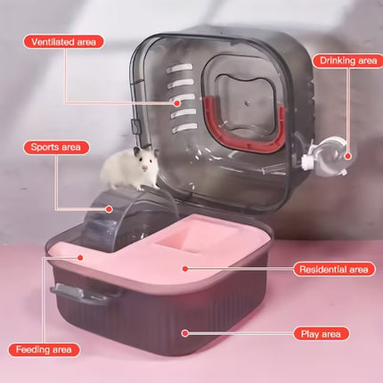 Portable Clear View Breathable Transparent Hamster Travel Carrier Transport Cage