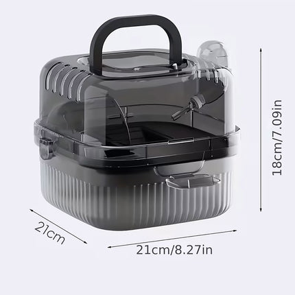 Portable Clear View Breathable Transparent Hamster Travel Carrier Transport Cage