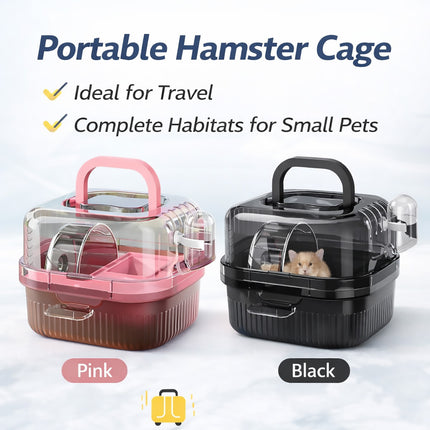 Portable Clear View Breathable Transparent Hamster Travel Carrier Transport Cage