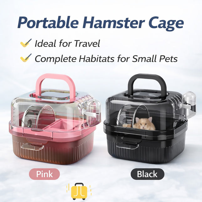 Portable Clear View Breathable Transparent Hamster Travel Carrier Transport Cage