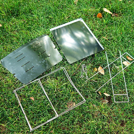 Outdoor Portable Camping Bench Grill Ultra Light Detachable Fire Burning Stove