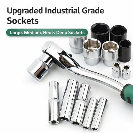 Socket Wrench Tool Set 216pcs Chrome Vanadium Auto Repair Ratchet Bit Workshop