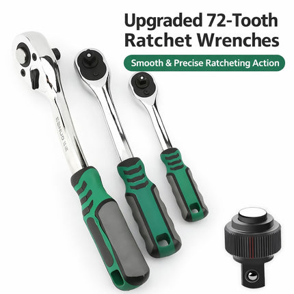 Socket Wrench Tool Set 216pcs Chrome Vanadium Auto Repair Ratchet Bit Workshop