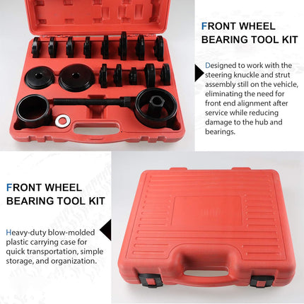23pcs Automotive Heavy Duty Front Hub Bearing Race Service Kit Repair Set Tool