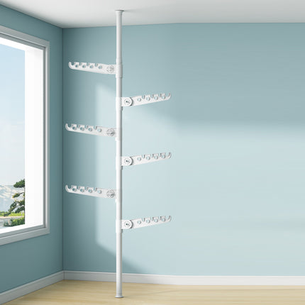 Adjustable Height 1.1-3.1m Standing Clothes Rack Stable Space Saving Daily Use
